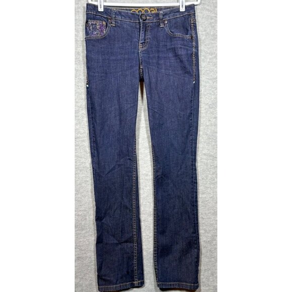 Coogi Women's Denim Jeans 9/10 Colorful Beaded Pockets Embellished - Picture 2 of 7